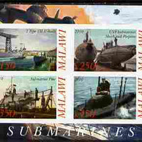 Malawi 2010 Submarines #01 imperf sheetlet containing 4 values unmounted mint