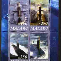 Malawi 2010 Submarines #02 perf sheetlet containing 4 values unmounted mint