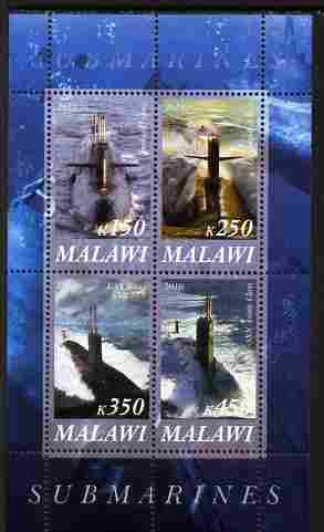 Malawi 2010 Submarines #02 perf sheetlet containing 4 values unmounted mint