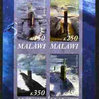 Malawi 2010 Submarines #02 imperf sheetlet containing 4 values unmounted mint