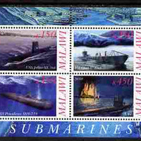 Malawi 2010 Submarines #03 perf sheetlet containing 4 values unmounted mint