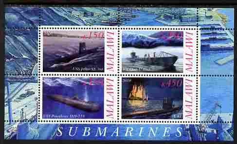 Malawi 2010 Submarines #03 perf sheetlet containing 4 values unmounted mint