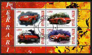 Malawi 2010 Sports Cars - Ferrari perf sheetlet containing 4 values fine cto used