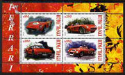 Malawi 2010 Sports Cars - Ferrari perf sheetlet containing 4 values unmounted mint