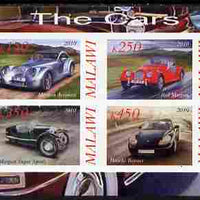 Malawi 2010 Cars #04 - Porsche & Morgan imperf sheetlet containing 4 values unmounted mint