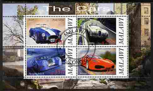 Malawi 2010 Cars #06 - Ford, Jaguar, Morgan & Ferrari perf sheetlet containing 4 values fine cto used