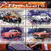 Malawi 2010 Cars #08 - Ferrari, Porsche & Mercedes Benz perf sheetlet containing 4 values fine cto used