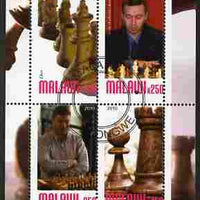 Malawi 2010 Chess - Modern Masters #02 perf sheetlet containing 4 values fine cto used