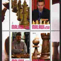 Malawi 2010 Chess - Modern Masters #02 perf sheetlet containing 4 values unmounted mint