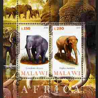 Malawi 2010 African Animals - Elephants perf sheetlet containing 2 values unmounted mint