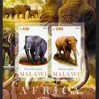 Malawi 2010 African Animals - Elephants imperf sheetlet containing 2 values unmounted mint