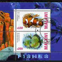 Malawi 2010 Fish perf sheetlet containing 2 values fine cto used