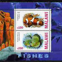 Malawi 2010 Fish perf sheetlet containing 2 values unmounted mint