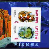 Malawi 2010 Fish imperf sheetlet containing 2 values unmounted mint