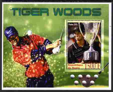 Benin 2005 Tiger Woods perf m/sheet unmounted mint. Note this item is privately produced and is offered purely on its thematic appeal