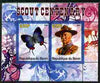 Benin 2007 Scout Centenary & Butterflies #2 perf s/sheet containing 2 values unmounted mint. Note this item is privately produced and is offered purely on its thematic appeal