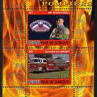 Djibouti 2007 Scouts & Fire Engines #3 perf s/sheet containing 2 values unmounted mint. Note this item is privately produced and is offered purely on its thematic appeal