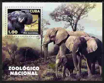 Cuba 2008 National Zoo (Elephants) imperf m/sheet unmounted mint