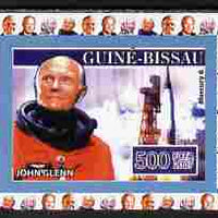 Guinea - Bissau 2007 John Glenn #1 individual imperf deluxe sheet unmounted mint. Note this item is privately produced and is offered purely on its thematic appeal, as Yv 2290