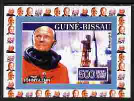 Guinea - Bissau 2007 John Glenn #1 individual imperf deluxe sheet unmounted mint. Note this item is privately produced and is offered purely on its thematic appeal, as Yv 2290