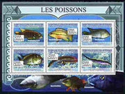 Guinea - Conakry 2009 Fish perf sheetlet containing 6 values unmounted mint