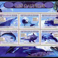 Guinea - Conakry 2009 Dolphins perf sheetlet containing 6 values unmounted mint