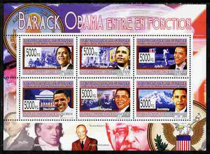 Guinea - Conakry 2009 Barack Obama perf sheetlet containing 6 values unmounted mint