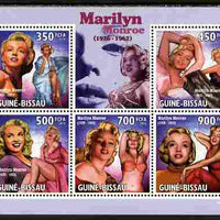 Guinea - Bissau 2010 Marilyn Monroe perf sheetlet containing 5 values unmounted mint