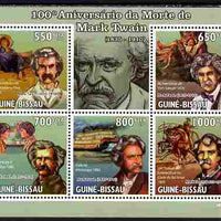 Guinea - Bissau 2010 100th death Anniversary of Mark Twain perf sheetlet containing 5 values unmounted mint