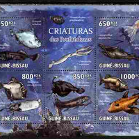 Guinea - Bissau 2010 Marine Life perf sheetlet containing 5 values unmounted mint