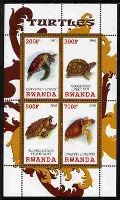 Rwanda 2010 Turtles perf sheetlet containing 4 values unmounted mint