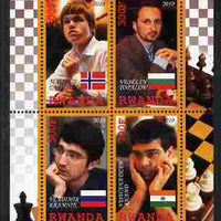 Rwanda 2010 Top Chess Players #1 perf sheetlet containing 4 values unmounted mint