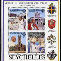 Seychelles 1986 Visit of Pope John Paul perf m/sheet unmounted mint, SG MS 658