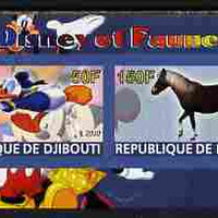 Djibouti 2010 Disney & Fauna #4 imperf sheetlet containing 2 values unmounted mint