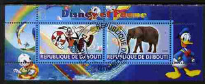 Djibouti 2010 Disney & Fauna #5 perf sheetlet containing 2 values fine cto used