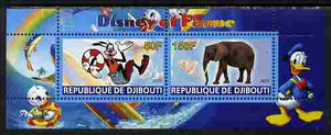 Djibouti 2010 Disney & Fauna #5 perf sheetlet containing 2 values unmounted mint