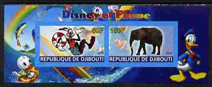 Djibouti 2010 Disney & Fauna #5 imperf sheetlet containing 2 values unmounted mint