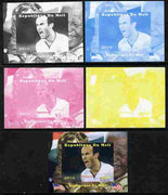 Mali 2010 Football World Cup - Donovan with Nelson Mandela in background individual deluxe sheetlet - the set of 5 imperf progressive proofs comprising the 4 individual colours plus all 4-colour composite, unmounted mint