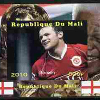 Mali 2010 Football World Cup - Rooney with Nelson Mandela in background individual imperf deluxe sheetlet unmounted mint. Note this item is privately produced and is offered purely on its thematic appeal