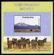 Tanzania 1997 Tourist Attractions perf m/sheet (Mt Kilimanjaro , Elephants & Zebra) unmounted mint SG MS 2118