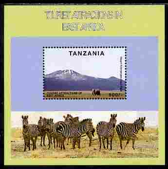 Tanzania 1997 Tourist Attractions perf m/sheet (Mt Kilimanjaro , Elephants & Zebra) unmounted mint SG MS 2118