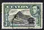 Ceylon 1938-49 KG6 Adam's Peak 3c P14 cds used SG 387c