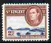 St Vincent 1949-52 KG6 Pictorial def 2c blue & lake-brown unmounted mint SG 165