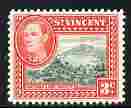 St Vincent 1949-52 KG6 Pictorial def 3c green & scarlet unmounted mint SG 166