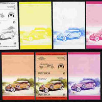 St Lucia 1984 Cars #2 (Leaders of the World) $3 Chrysler Imperial (1931) se-tenant pair - the set of 7 imperf progressive proofs comprising the 4 individual colours plus 2, 3 and all 4-colour composite, unmounted mint as SG 759a