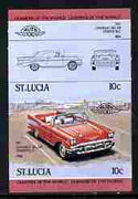 St Lucia 1984 Cars #1 (Leaders of the World) 10c Chevrolet Bel Air 1957 se-tenant pair imperf from limited printing unmounted mint as SG 705a