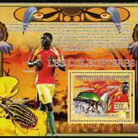 Guinea - Conakry 2009 Fauna - Beetles & Footballers perf s/sheet unmounted mint