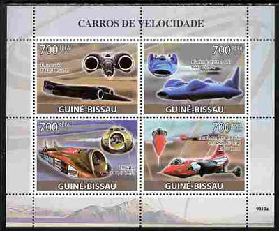 Guinea - Bissau 2009 Fastest Cars perf sheetlet containing 4 values unmounted mint Yv 2938-41, Mi 4275-78