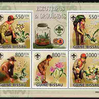 Guinea - Bissau 2009 Scouts & Orhids perf sheetlet containing 5 values unmounted mint Yv 3011-15