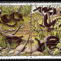 Moldova 1993 WWF - Snakes perf se-tenant block of 4 x 3r unmounted mint SG 57-60